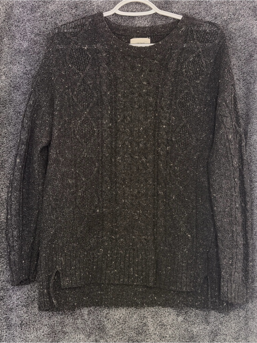 Urban Outfitters Dark Charcoal Cable Crewneck Sweater